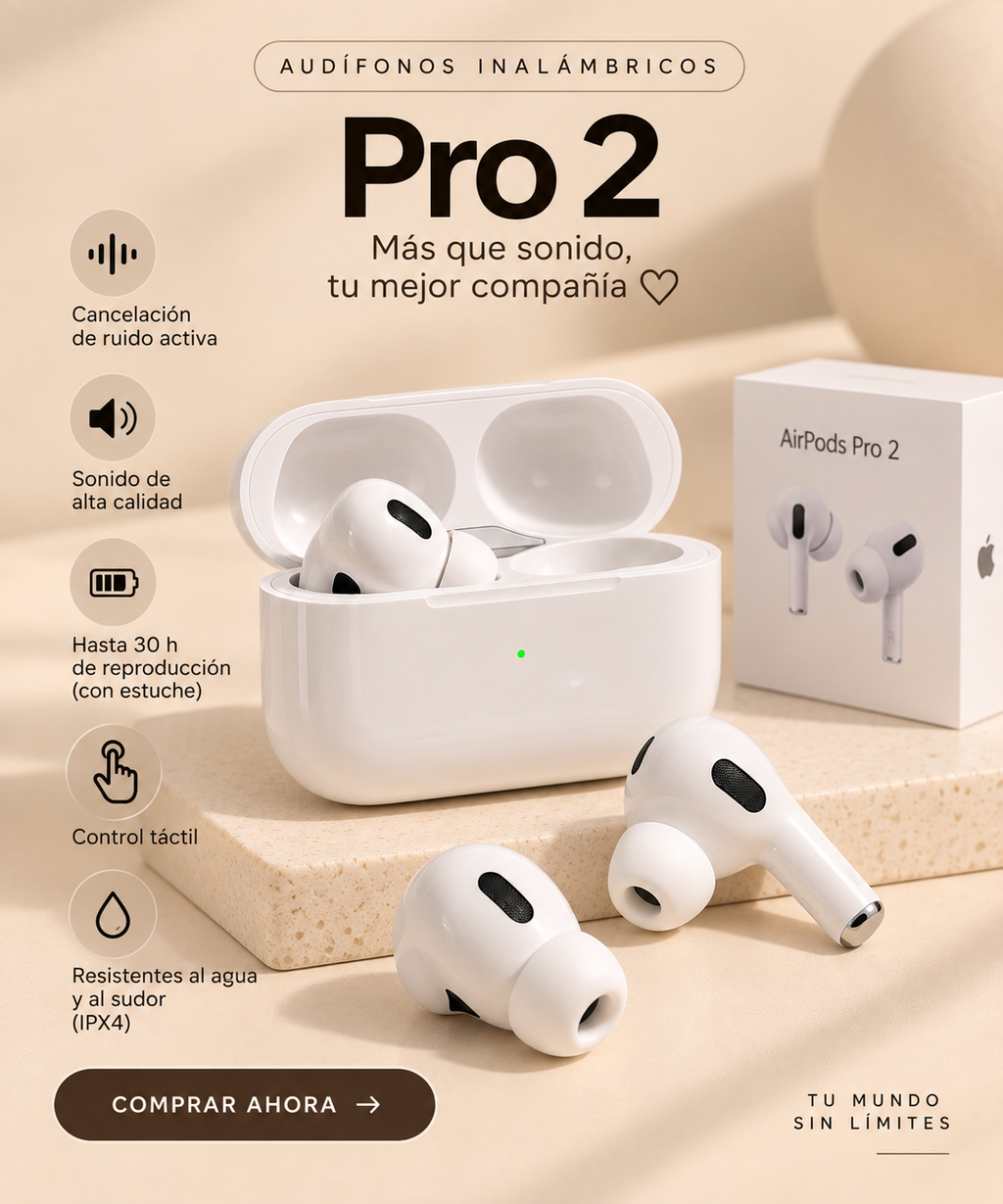 Audífonos Inalámbricos Pro 2 – Blanco